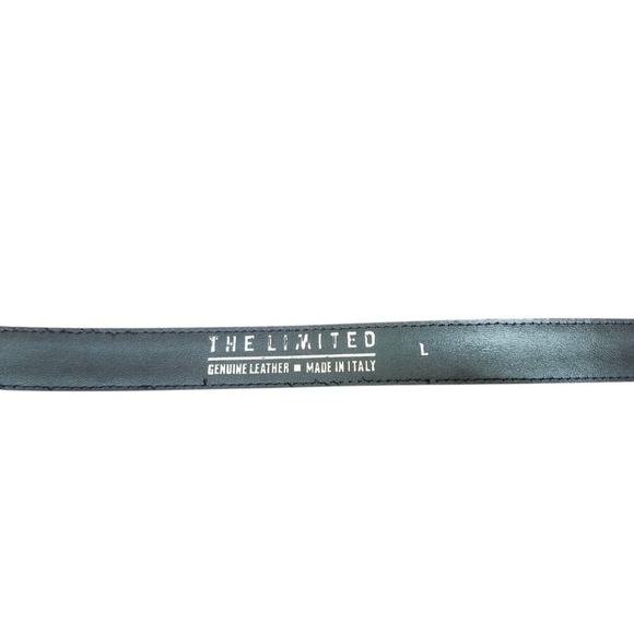 Limited Black Leather Belt Sz L Wide Made In Italy - Picture 5 of 8